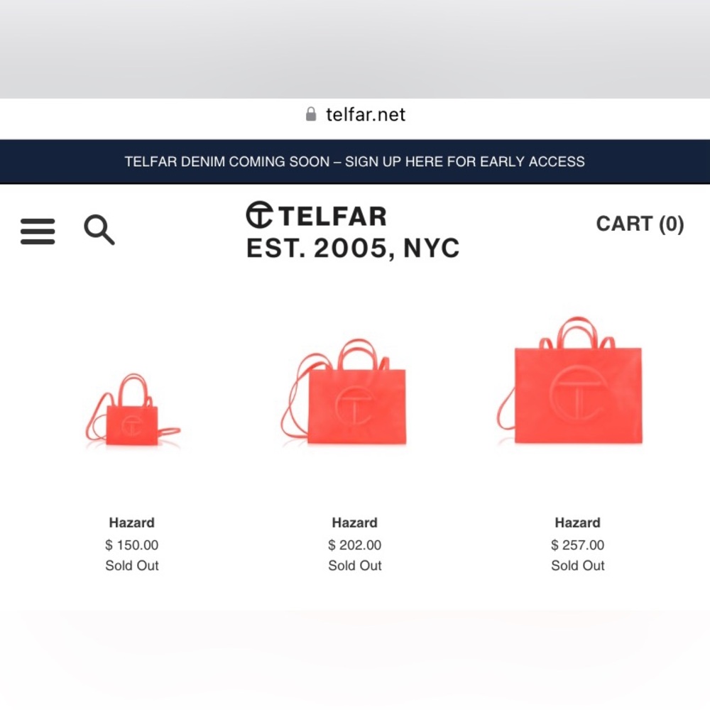 NWT: Telfar Small Shopping Bag - Hazard